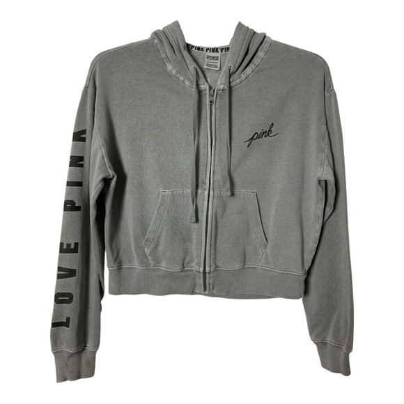 Victoria's Secret PINK Heather Gray Hoodie Sz S - Picture 1 of 5